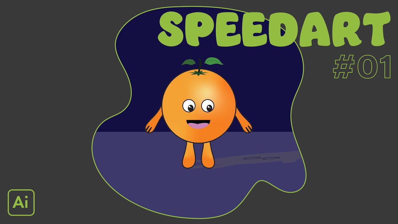 Character Illustration #01 - Designing an Orange Character in Illustrator: (Speedart)