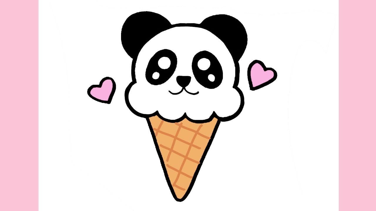 C&Oacute;MO DIBUJAR UN HELADO PANDA KAWAII ❤ Dibujos para dibujar