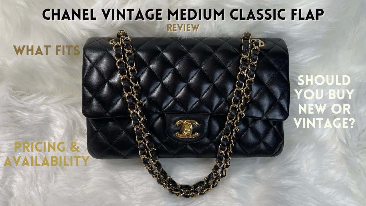 Chanel Vintage Medium Classic Flap Review: Details, What Fits & Should You Buy New or Vintage?