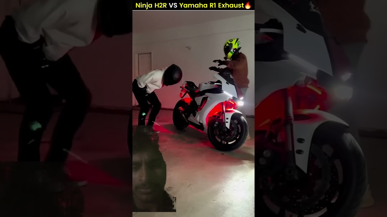 Kawasaki ninja H2R VS Yamaha R1 in Exhaust sound 🥵.Kawas