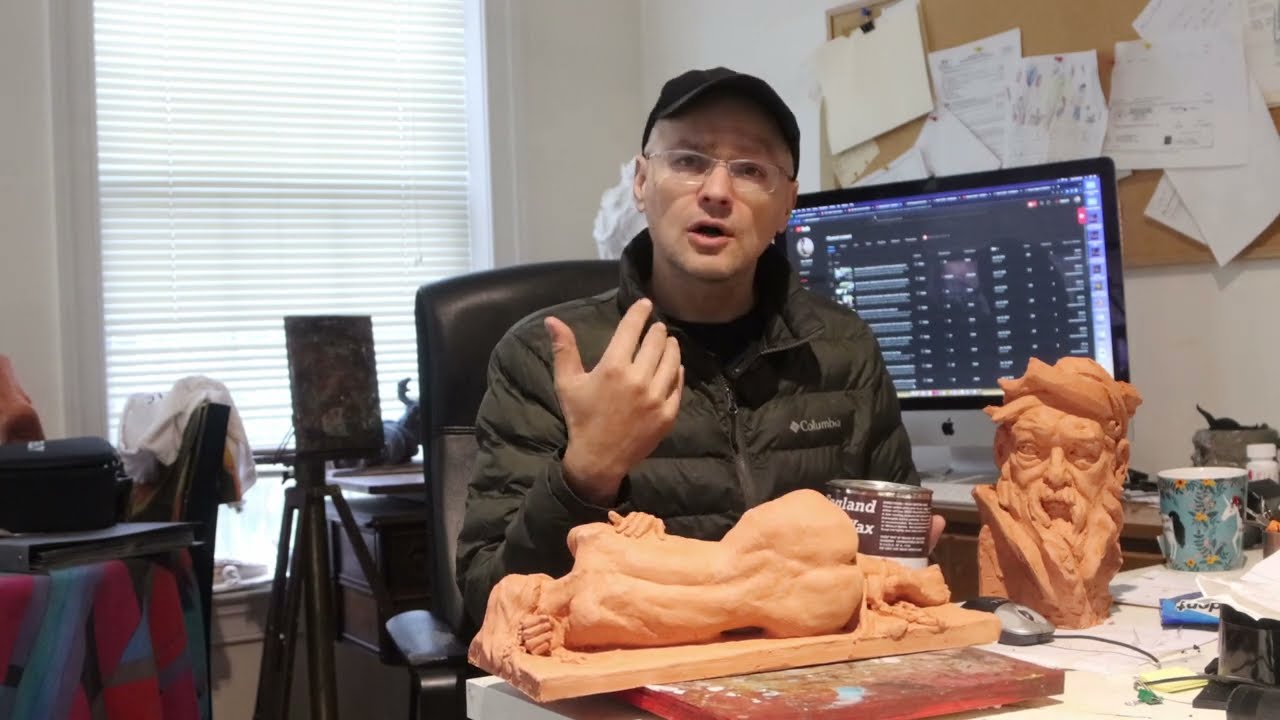 Applying Wax to a Terracotta sculpture for a natural look