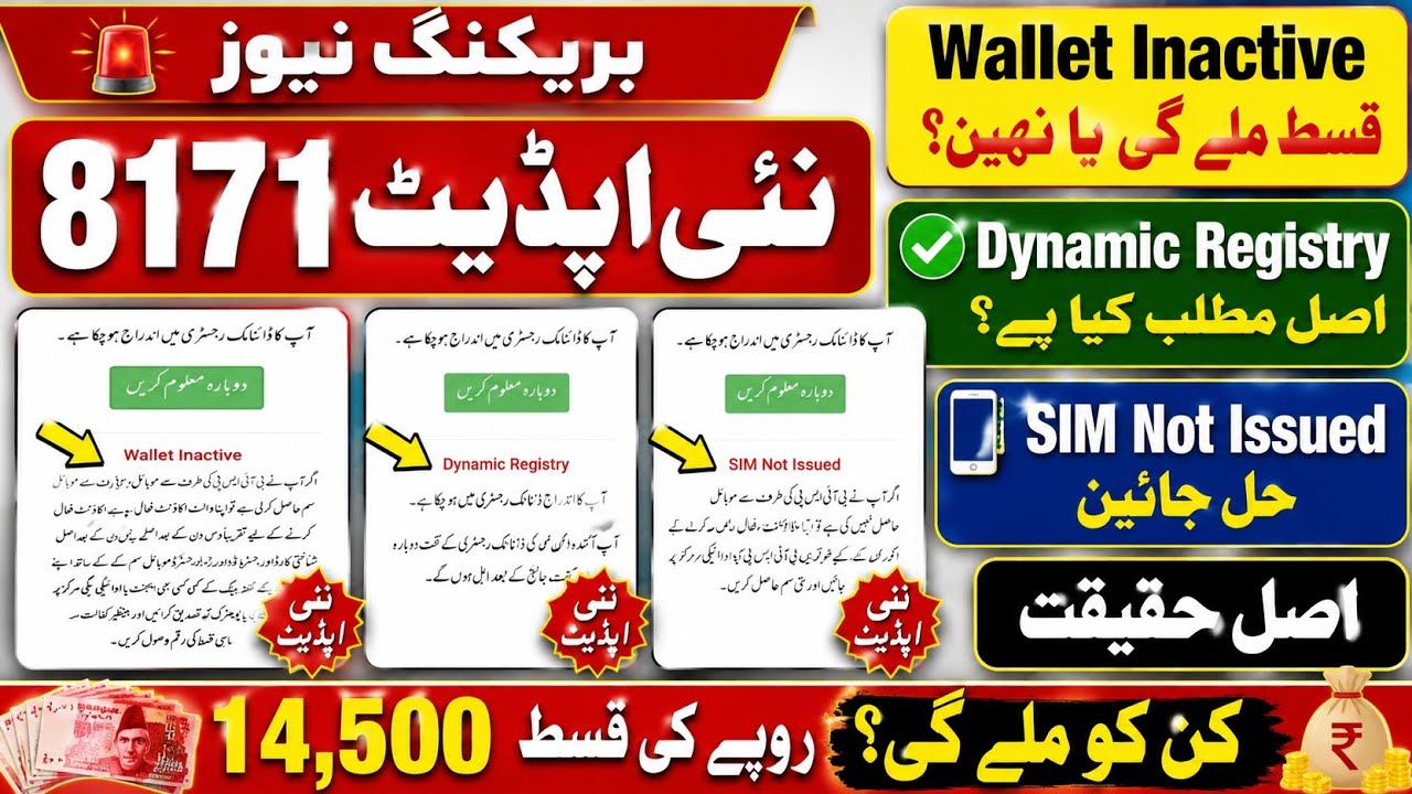 8171 Web Portal New Update | Wallet Inactive, Dynamic Registry, SIM Not Issued | 14500 Payment