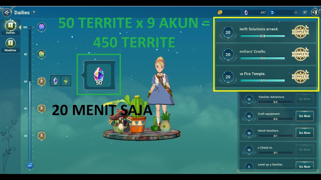 Ni No Kuni - Trik Cara Farm (50 TERRITE DALAM 3 MENIT)! (50 TERRITES IN 3MINS) Tricks Revealed!