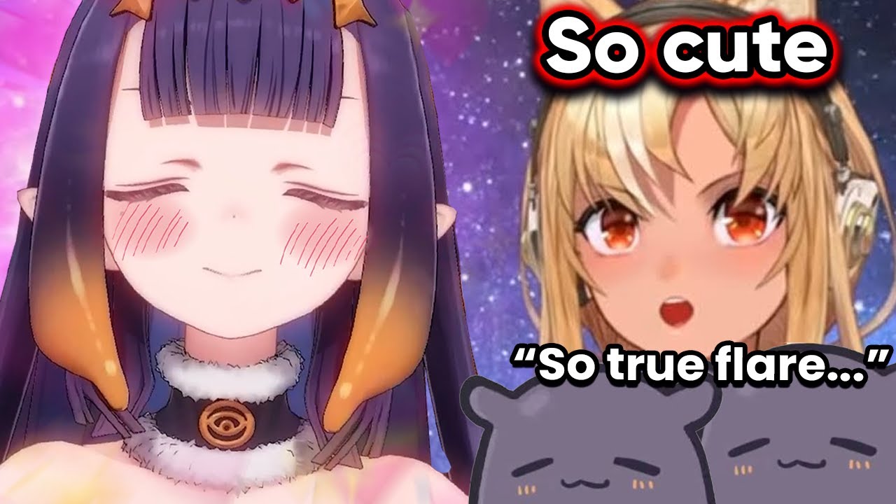 Flare keeps saying Ina is cute during the Nightrein collab