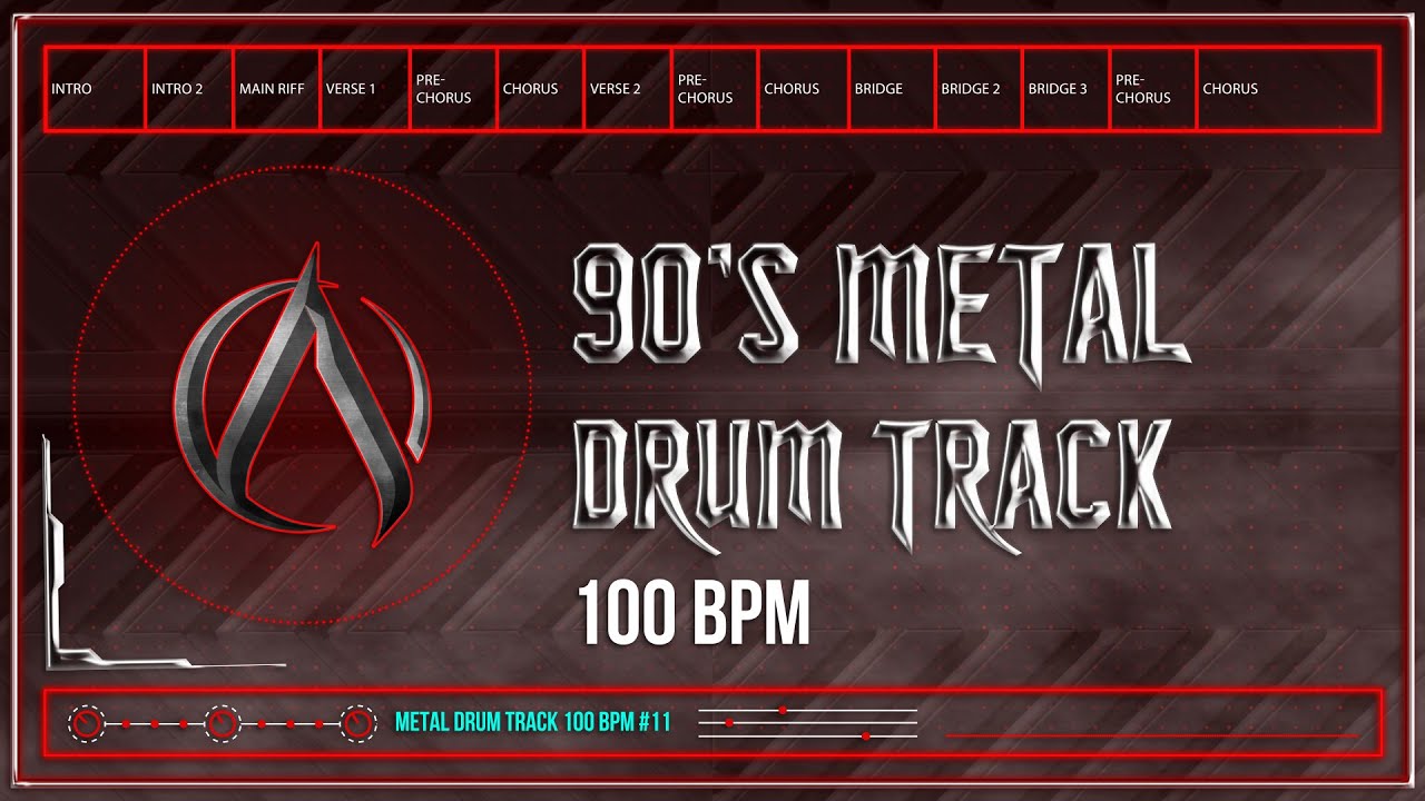 90’s Metal Drum Track 100 BPM (HQ,HD)