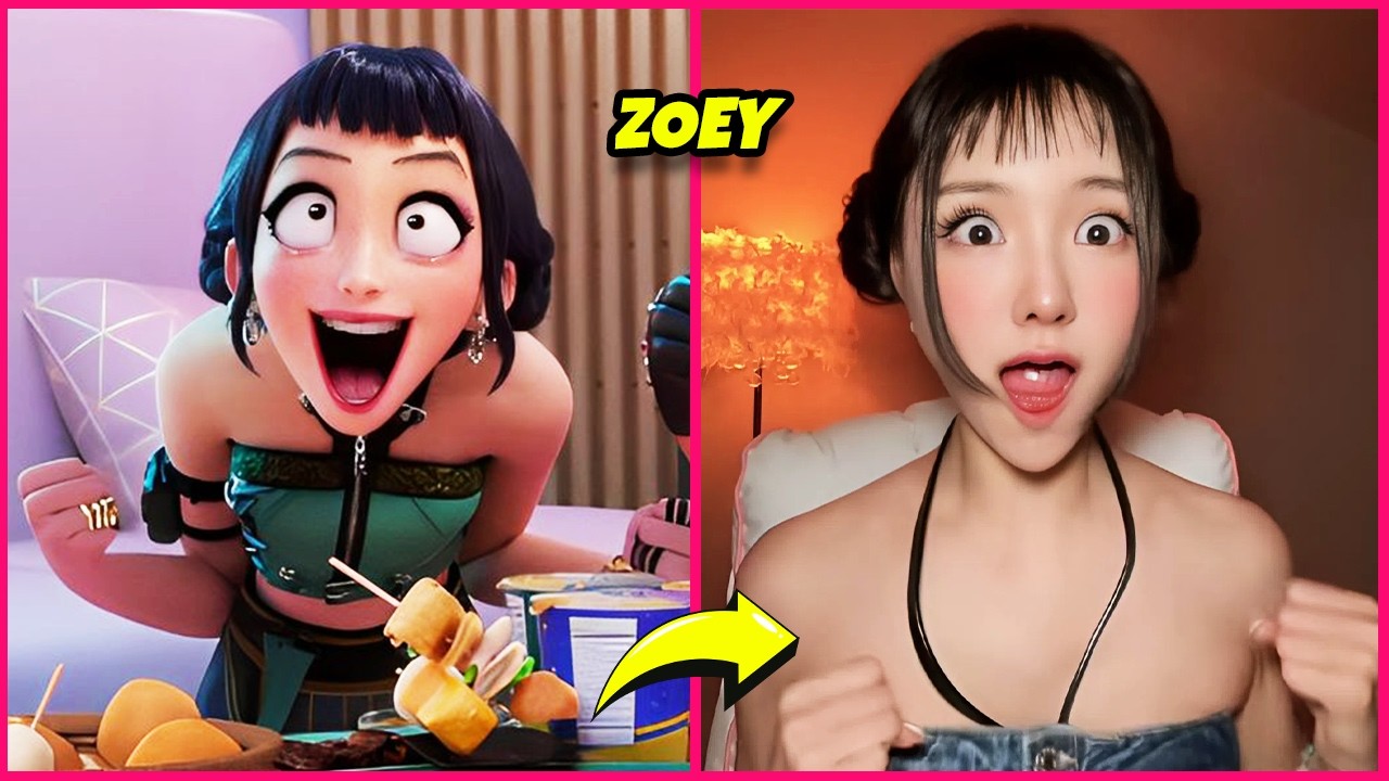 KPOP DEMON HUNTERS Nella Vita REALE su TikTok 😱🔥 Indovina Voce & Bocca con Rumi, Zoey, Jinu