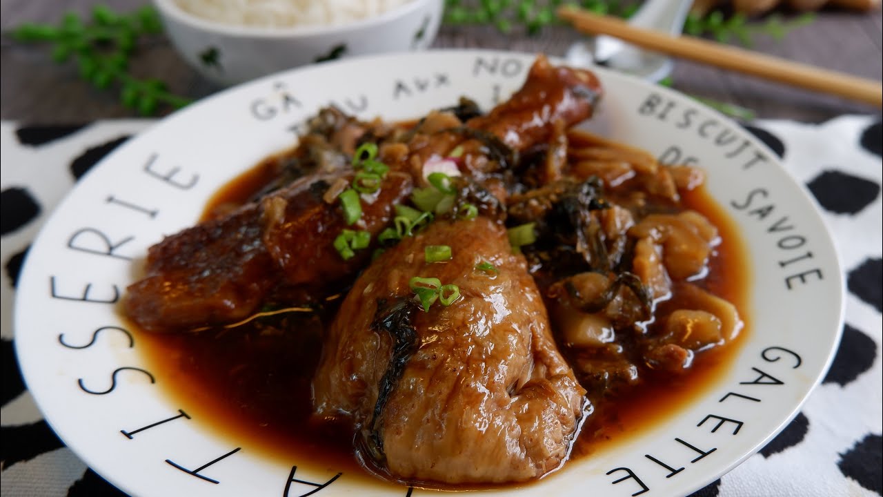 Super Easy Braised Duck w/ Preserved Vegetables (Mei Cai) 梅菜鸭 using Leftover Chicken or Meat