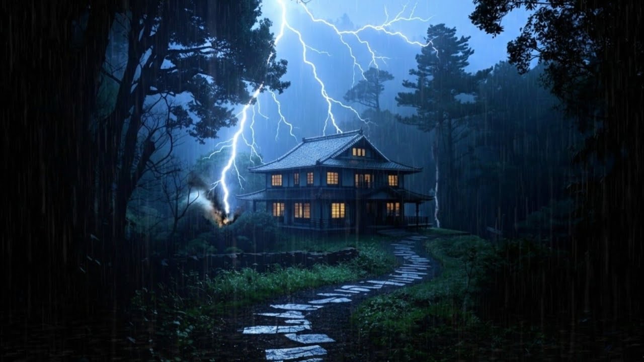 Intense Thunderstorm Sounds with Heavy Rain, Bright Lightning & Rolling Thunder for Sleep