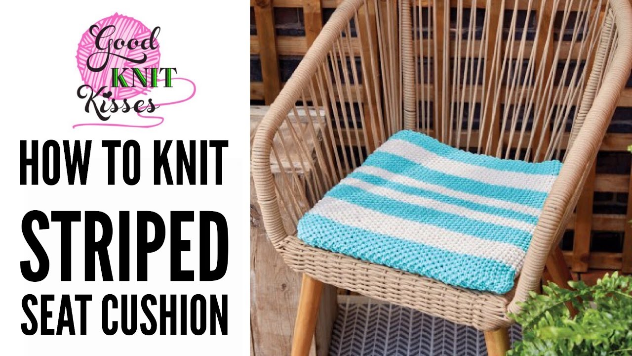 Knit Seat Cushion with Bernat Maker Home Dec yarn