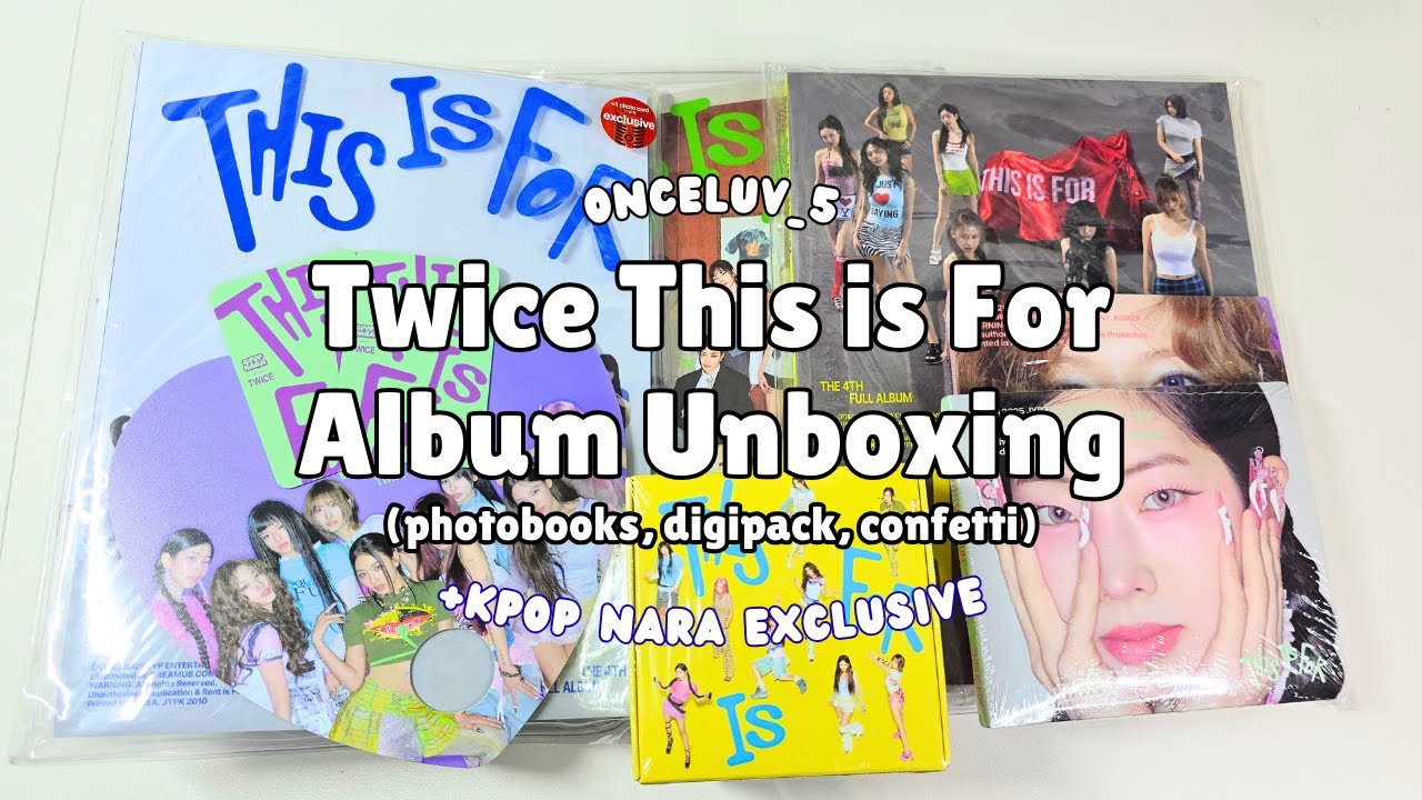 twice this is four album unboxing ⋆｡&deg;✩ [pb, digi, confetti] + kpop nara!