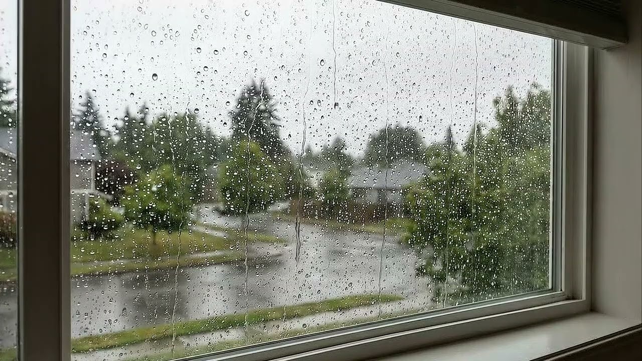 Rain Falling Outside the Window | 6 Hours Deep Sleep ASMR