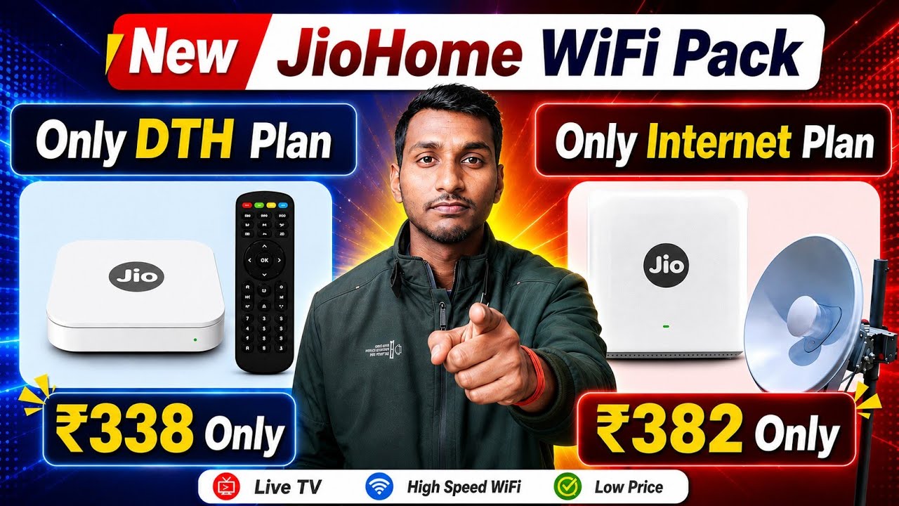 Jio AirFiber 🛜 - New Plan 🔥 Only Internet at ₹382 & ₹450/Month | 5 Months FREE 🔥| Jio Home