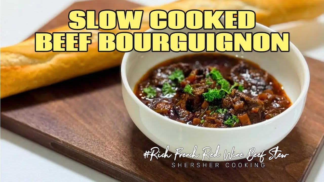 Slow-Cooked Beef Bourguignon | Rich French Red Wine Beef Stew