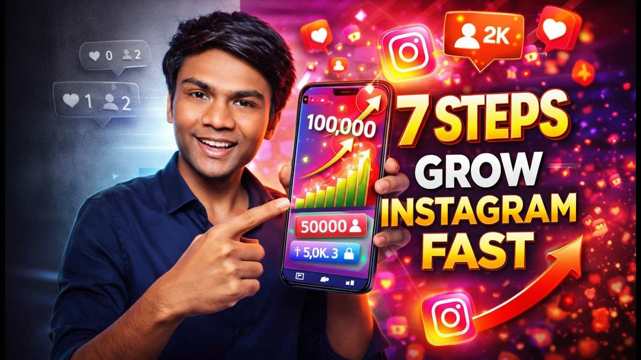 7 Steps to Grow Your Instagram FAST in 2026 (Proven Strategy) | Giveaway