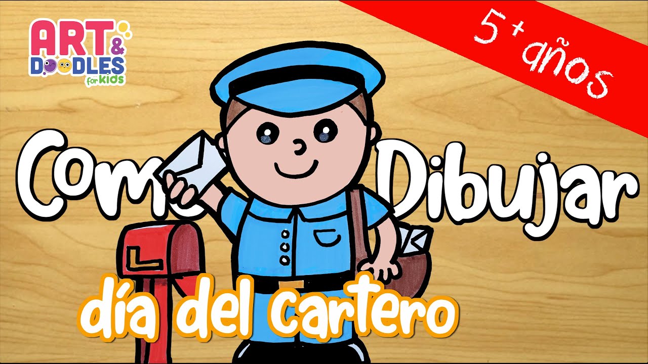 Como dibujar un CARTERO paso a paso - día del cartero para niños