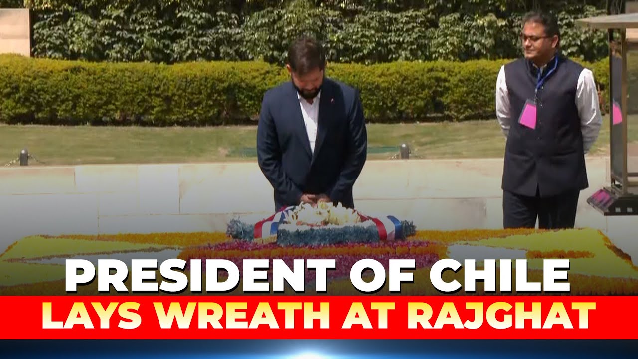 President of Chile, Gabriel Boric lays wreath at Rajghat I India I New Delhi