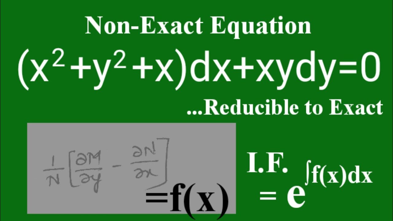 (x^2+y^2+x)dx+xydy=0 #Неточный L593 @MathsPulseChinnaiahKalpana