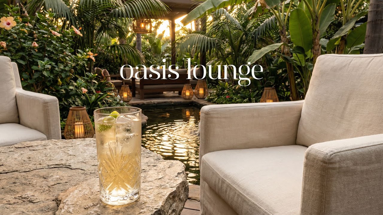 Oasis Lounge 🍸 2H Luxury Deep House Escape | 4K Golden Opal