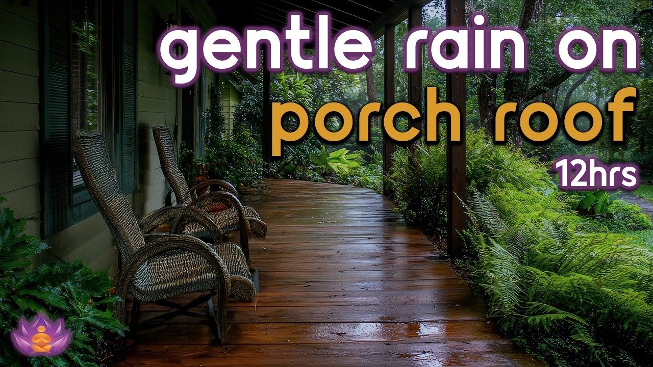 [Black Screen] Relaxing on a Porch | Rain on Porch Roof - No Thunder | Rain Sounds for Sleeping