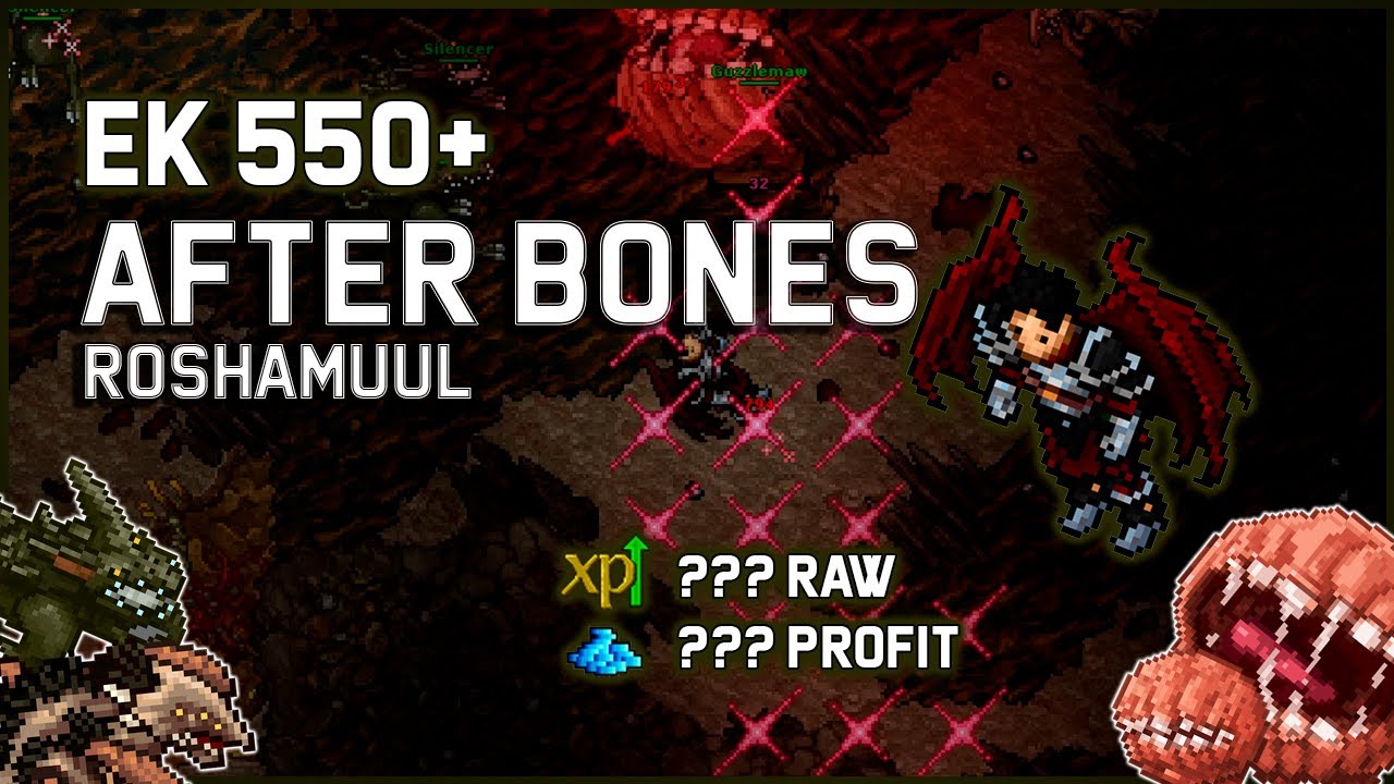 After Bones | Roshamuul | Knight 550+ | Tibia Global | EK Solo | BEST EXP / PROFIT | 2025