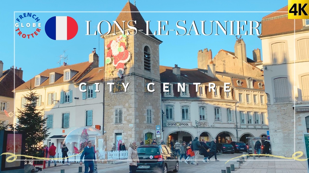 East of France 2025🇫🇷Lons-le-Saunier Charming City 4K Walking Tour Market  ➜ Place de la Liberté