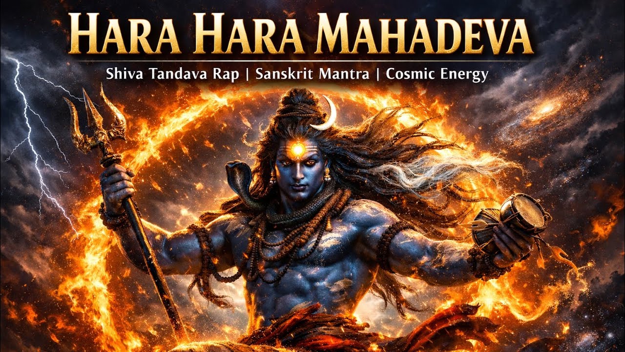 HARA HARA MAHADEVA 🔥 || Shiva Tandava Rap || Sanskrit Mantra || Cosmic Energy || OM MURUGA