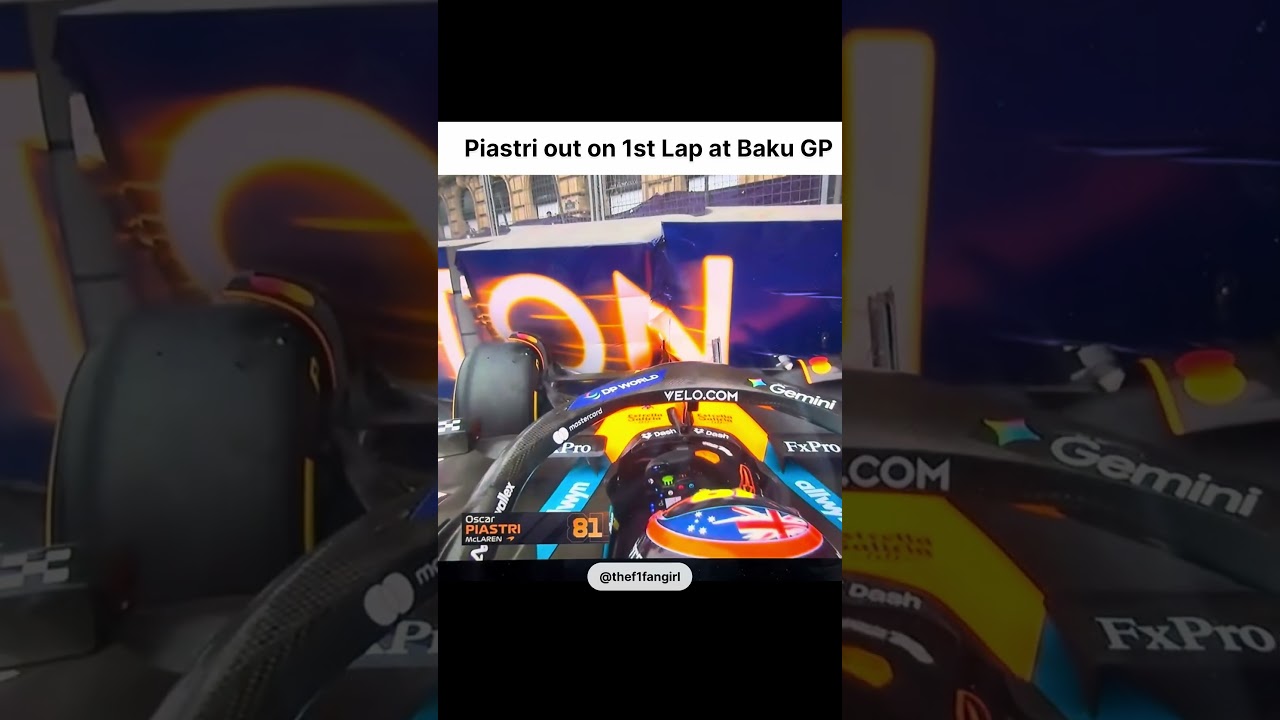 World Championship Leader out on opening lap of the Azerbaijan GP #oscarpiastri #f1 #baku #f1shorts