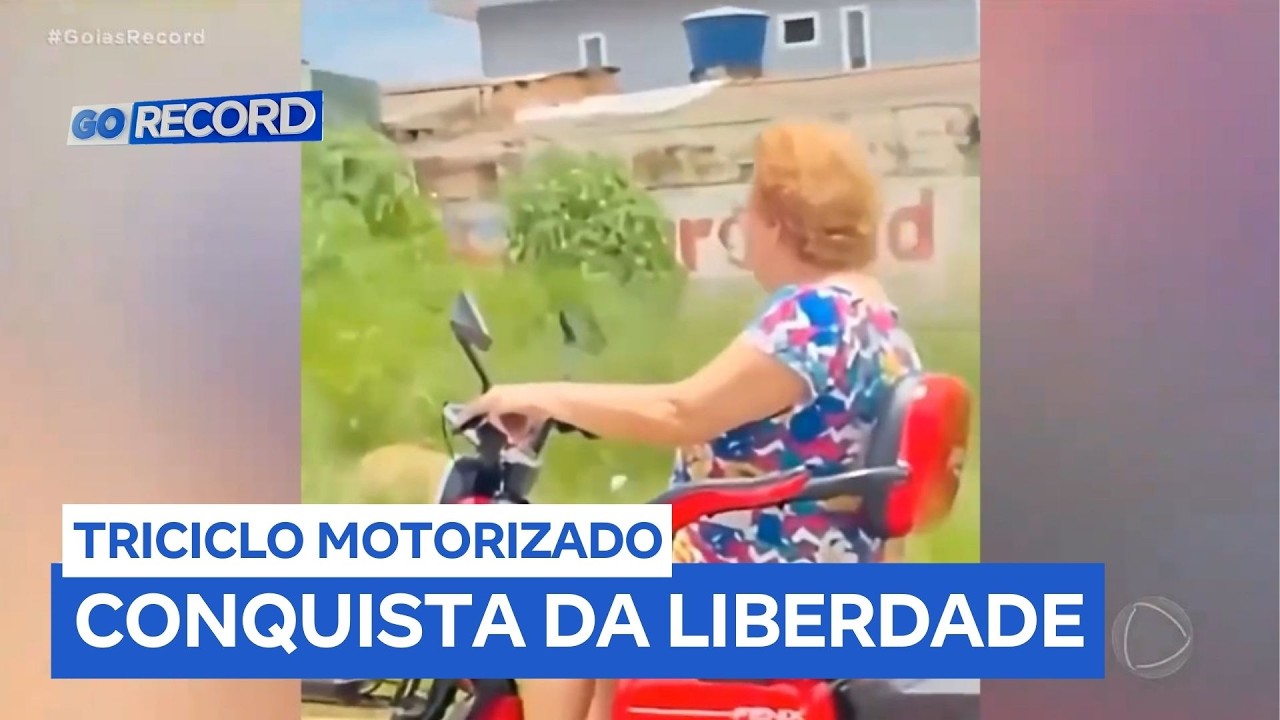 Idosa de 82 anos viraliza ao dirigir triciclo motorizado no interior de Goiás