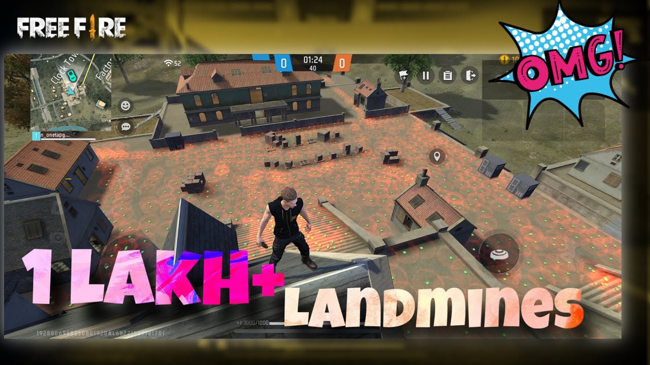 1 lakh+ landmines challenge on clock tower😱 /n_onetapgaming #freefire #foryou
