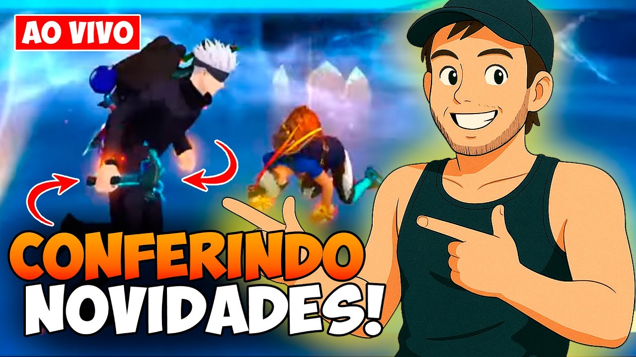 FREE FIRE AO VIVO: Subindo do Bronze ao Top 1 Global na Ranqueada! Parceria com Jujutsu Kaisen! 🚀🎯
