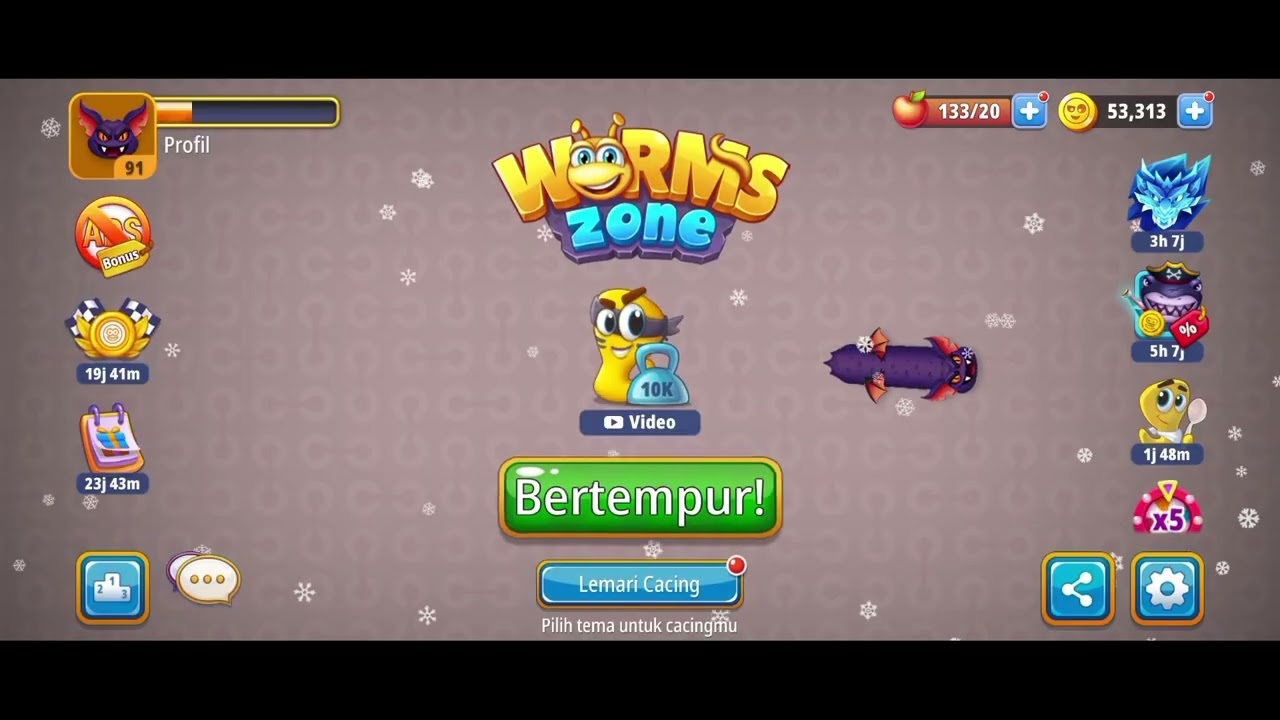 BAT VAMPIRE JALAN-JALAN SORE, DAPAT MAKANAN BANYAK 😁 || WORMS ZONE.IO GAME || KAZAMA PUTERA