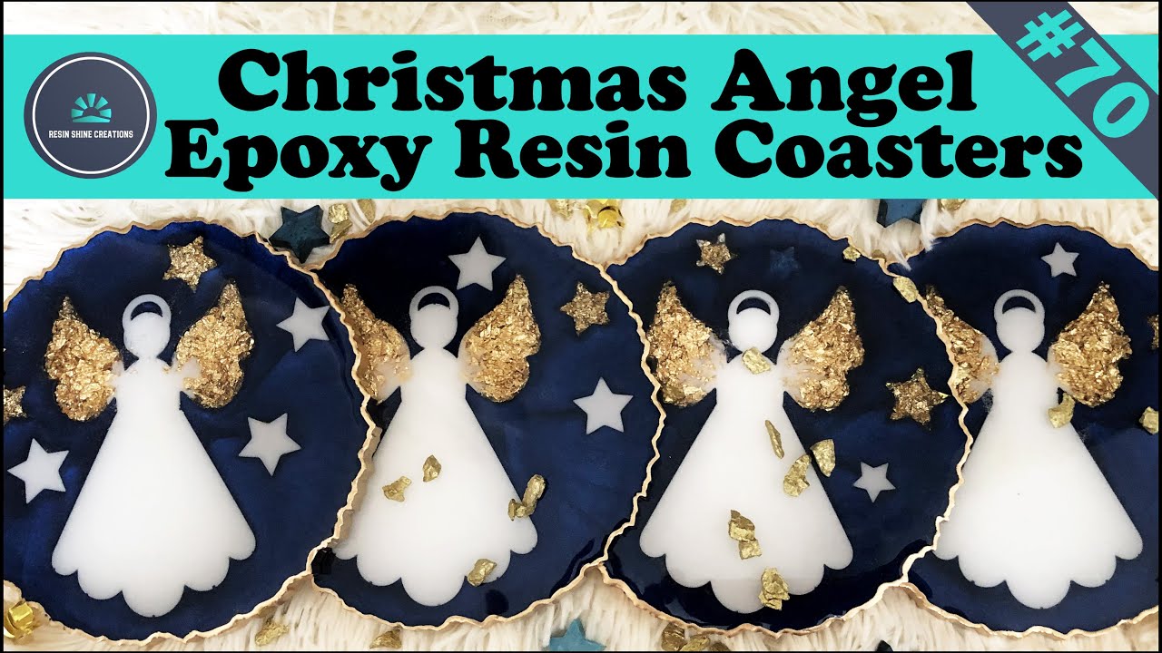 Christmas Angel epoxy resin coasters