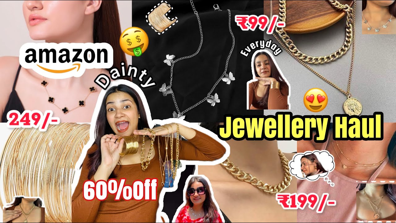 Amazon Dainty/Everyday Jewellery Haul Starts ₹99/-🔥|| Dainty necklaces, earrings, bracelets haul🫶