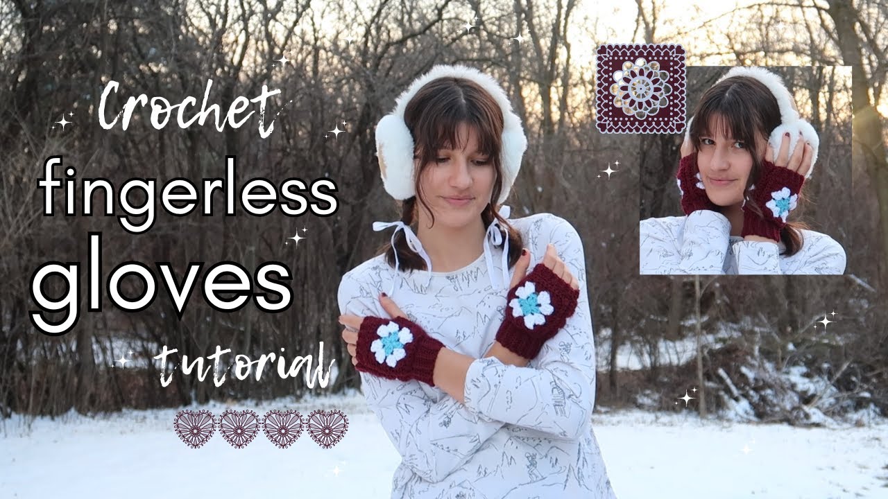 Fingerless Granny Square Gloves tutorial ⭐