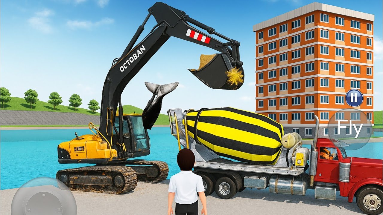 3d driving class started work to jcb and mixer || 3d driving class android gameplay 