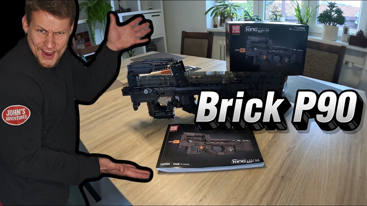 Рабочий кирпичный пистолет P90 от Mould King!