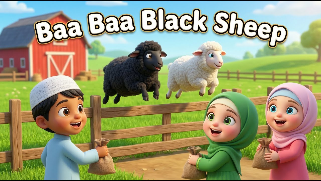 Baa Baa Black Sheep | Islamic Kids Song About Sharing & Kindness | Muslim Nursery Rhymes