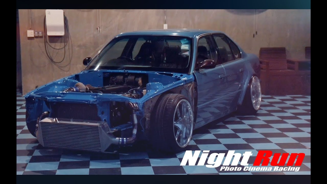 BMW E34  BLUE. JZ Power : Night Run