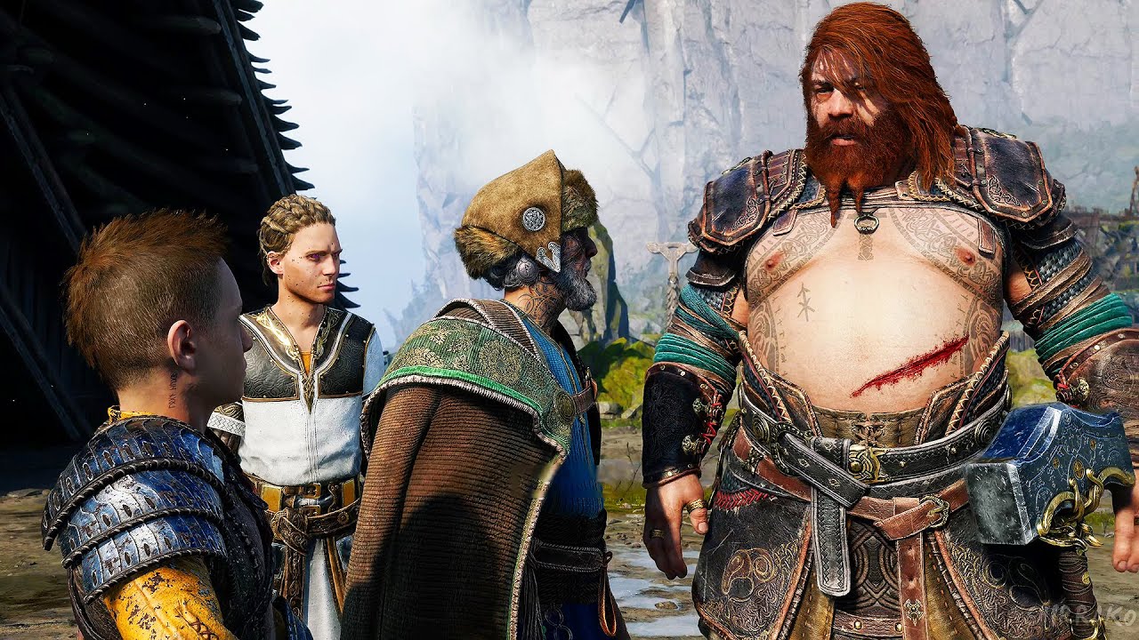 GOD OF WAR RAGNAROK Локи посещает Асгард и встречается со всеми богами (4K 60 кадров в секунду)