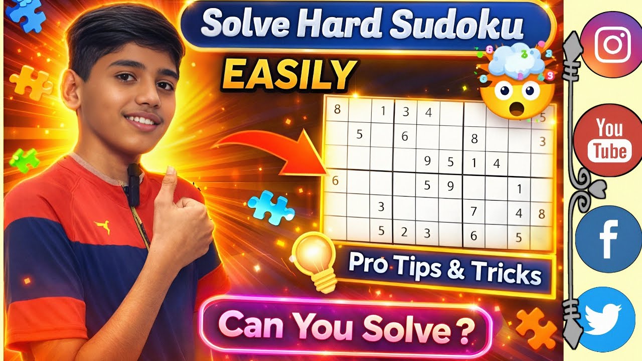 How to Solve HARD Sudoku Easily 🔥| Hard Sudoku Solving Techniques | Hard Sudoku Puzzles
