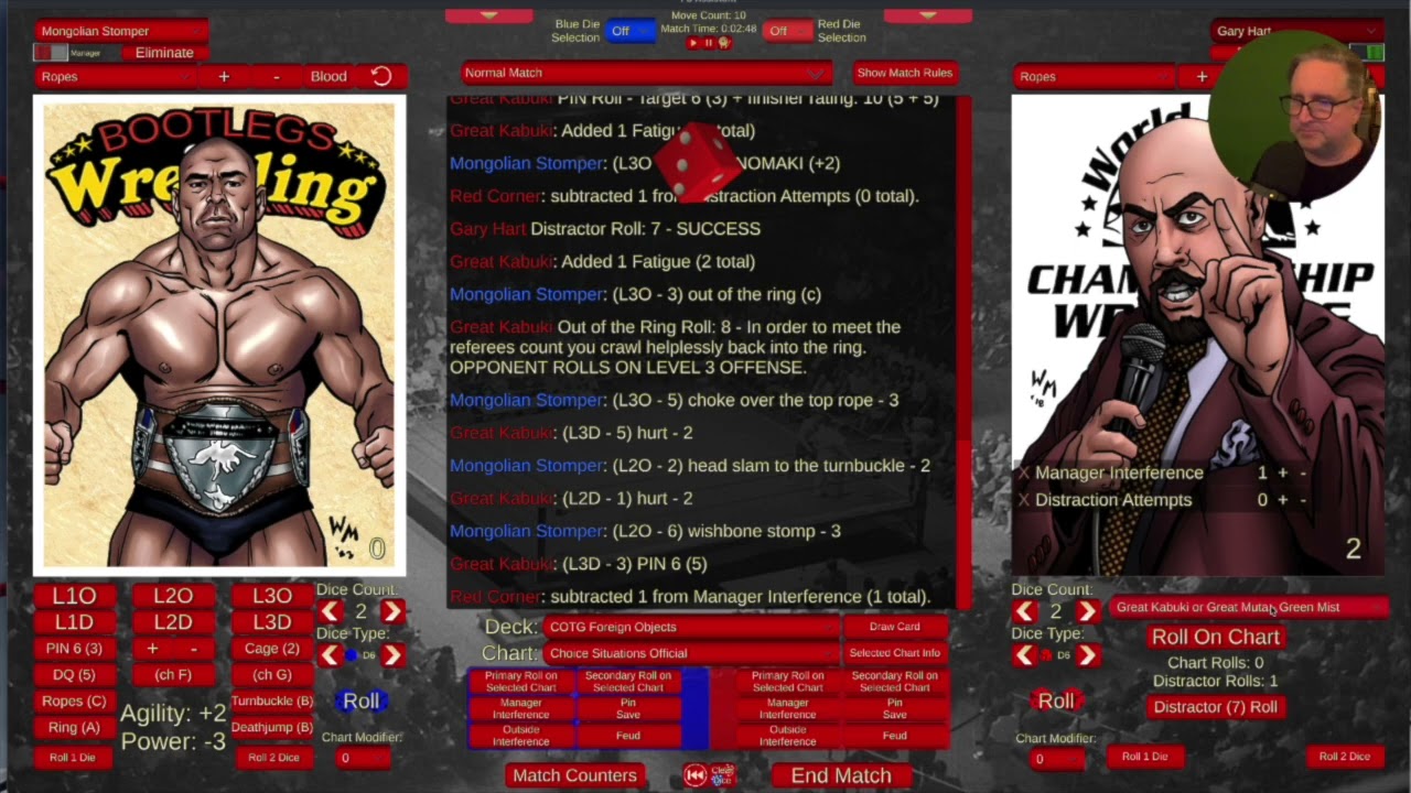 Матч-задира: Эрни Лэдд против Киллера Кана, Filsinger Games, Solo Card Dice Wrestling, ролевая иг...