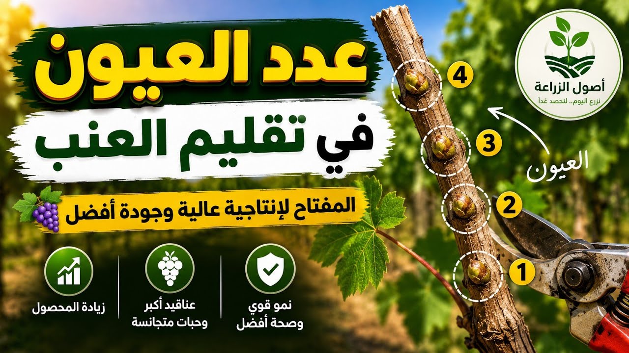 عدد العيون في تقليم العنب