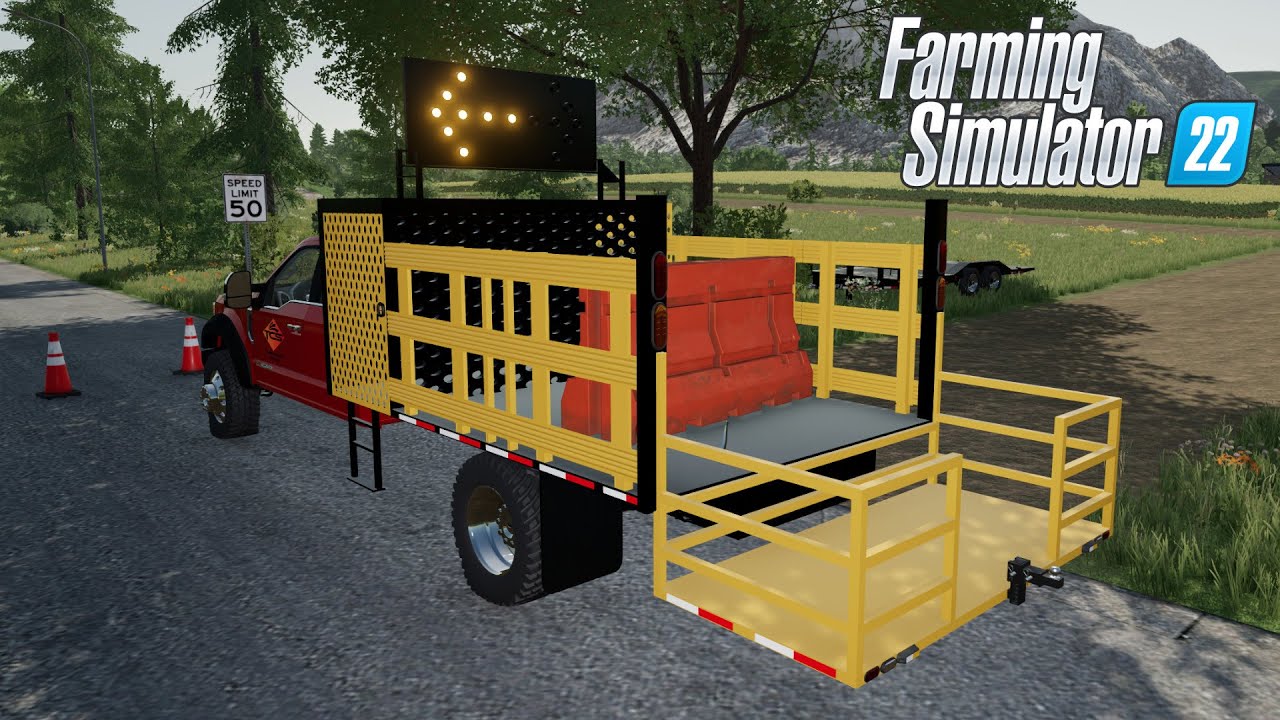 FS22 - 2018 Ford F550 SIGN TRUCK - NEW Car & Truck mod for Farming Simulator 2022 Roleplay Mods