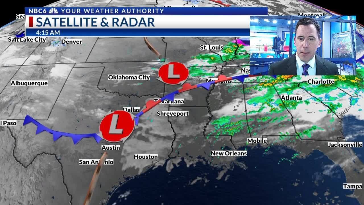 A few raindrops are possible today, and a warm weekend