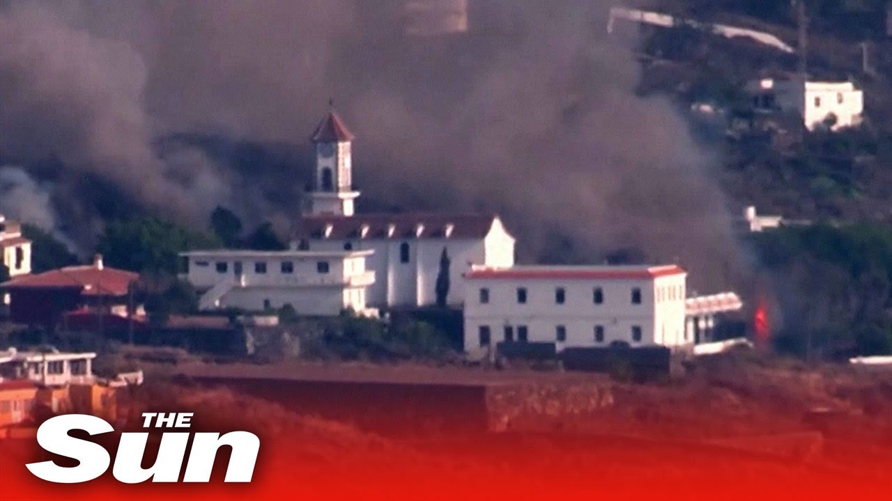 La Palma volcano lava engulfs church & destroys it after over a week of eruptions