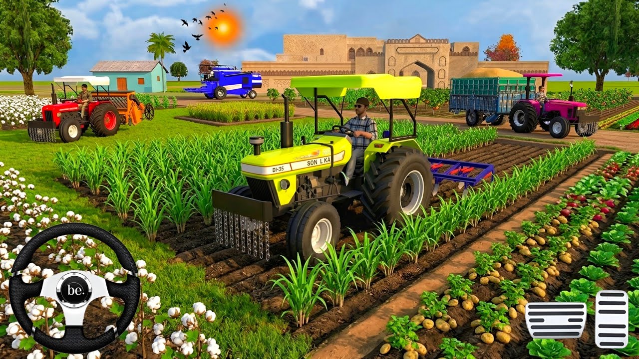 SONALIKA 🚜 // MASSEY 🚜 // JOHN DEERE 🚜 // HARWETOR  ,TRACTOR CULTIVATOR FROM FARMING 🌾🌿 3D GAM 