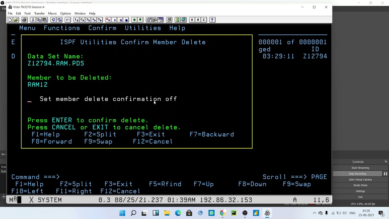 6 HOW TO DELETE PS FILE INSIDE PDS in mainframe / jcl / mocha soft