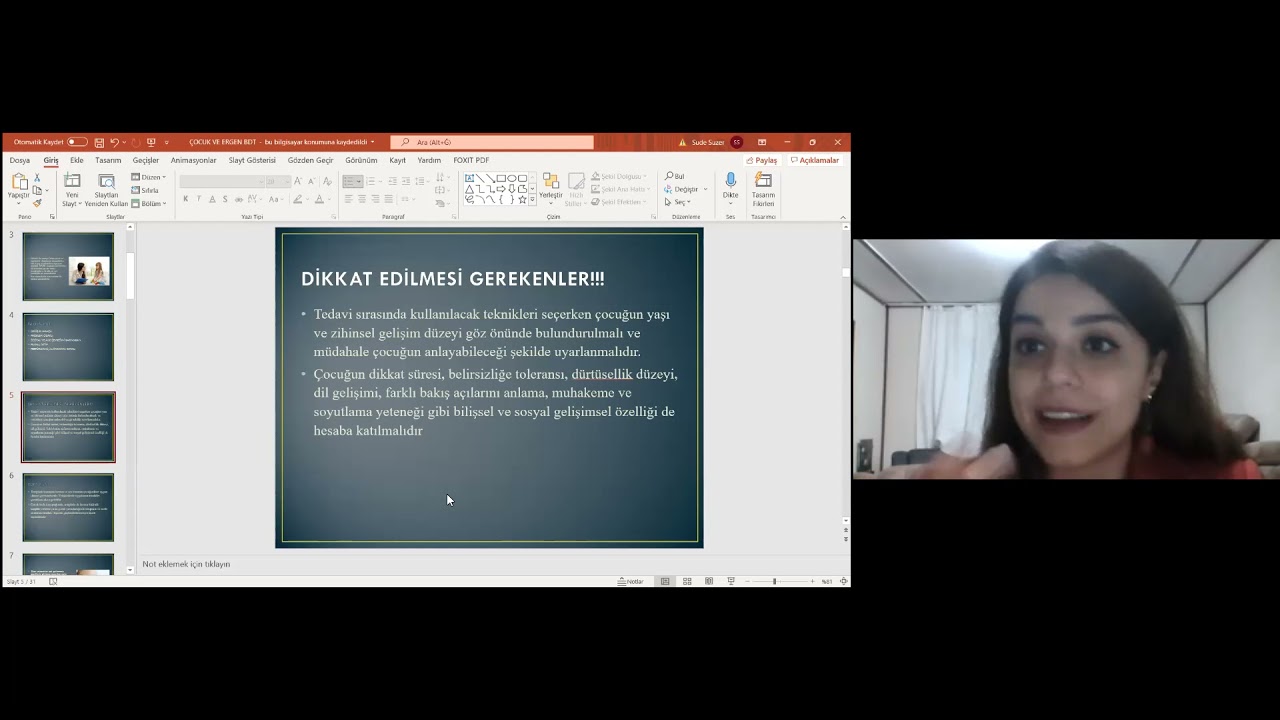 Sude Süzer Çivitçi -Çocuk ve Ergenlerde Bilişsel Davranışçı Terapi Webinarı