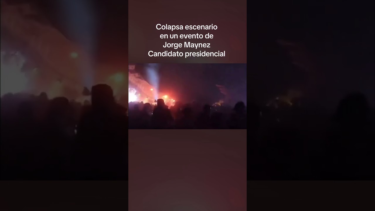 #ultimahora Colapsa escenario en un evento de Jorge  en nuevo leon por los fuertes vientos. #maynez