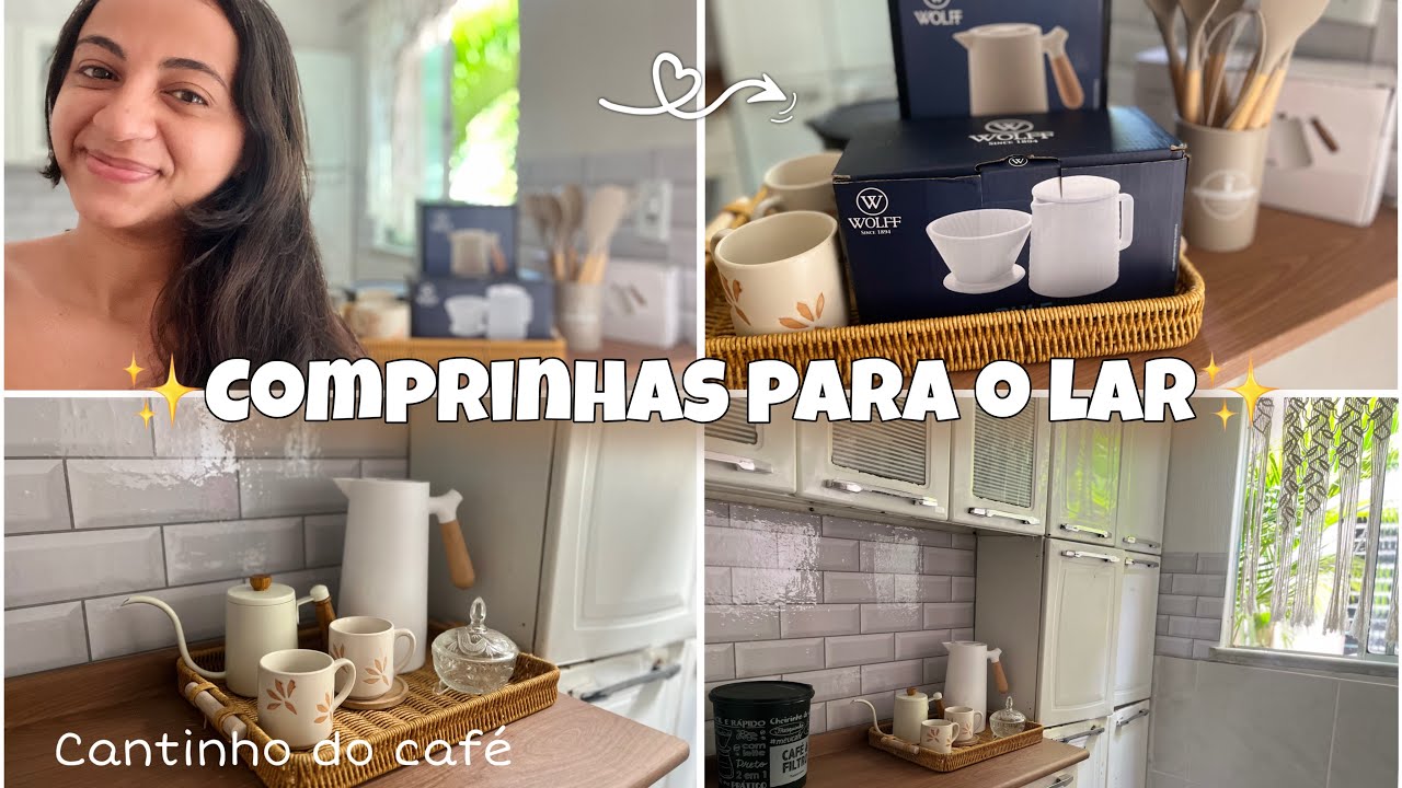 Comprinhas para o lar + coloquei papel de parede no cantinho do café ☕